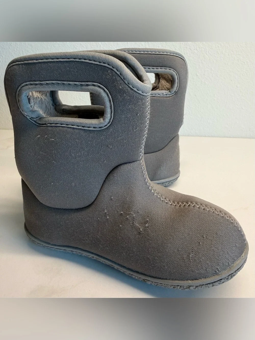 BOGS Baby Winter Boots Gray Faux Fur Kids Size 9
